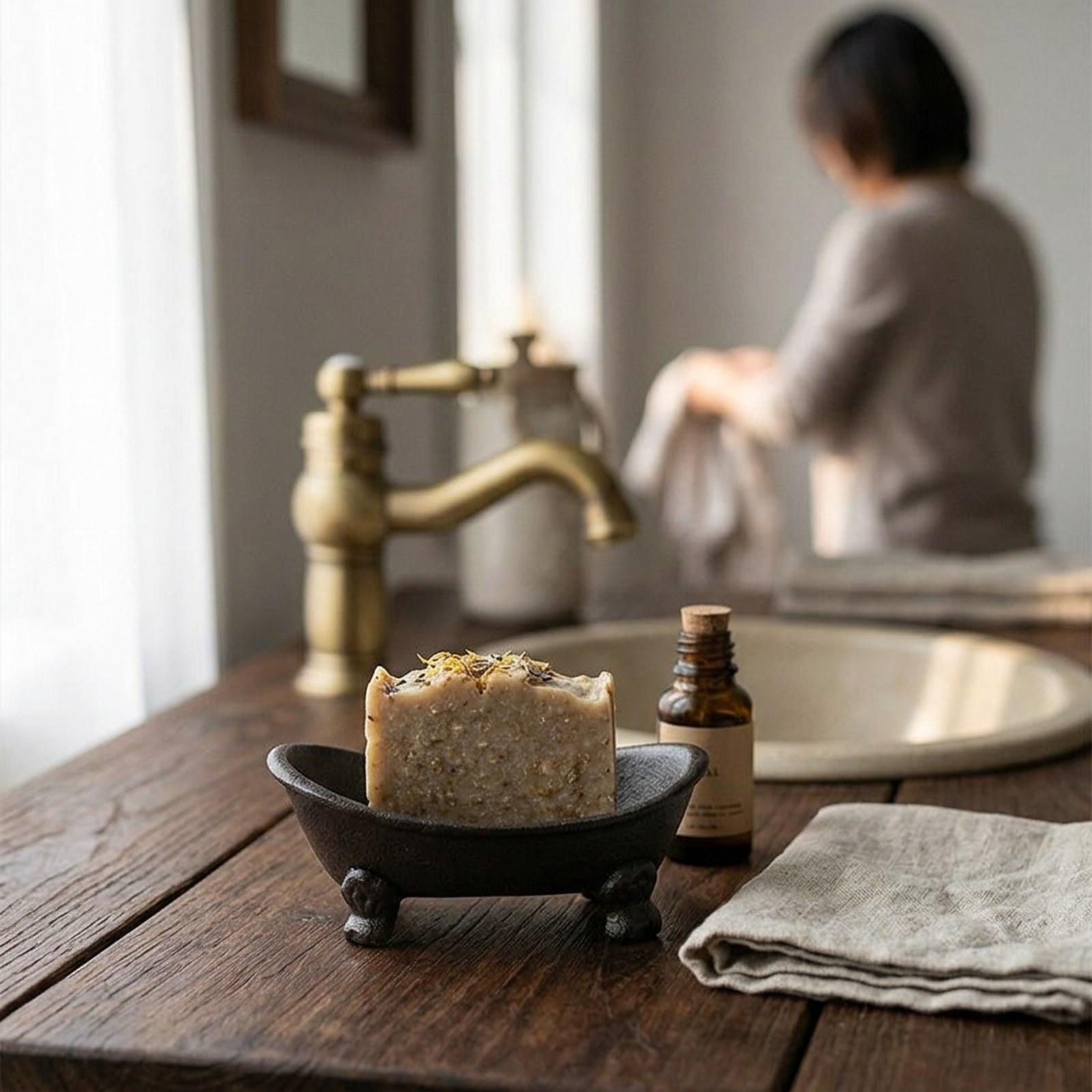 Home Bar Sink - Porte-savon en fonte robuste, rustique, fait