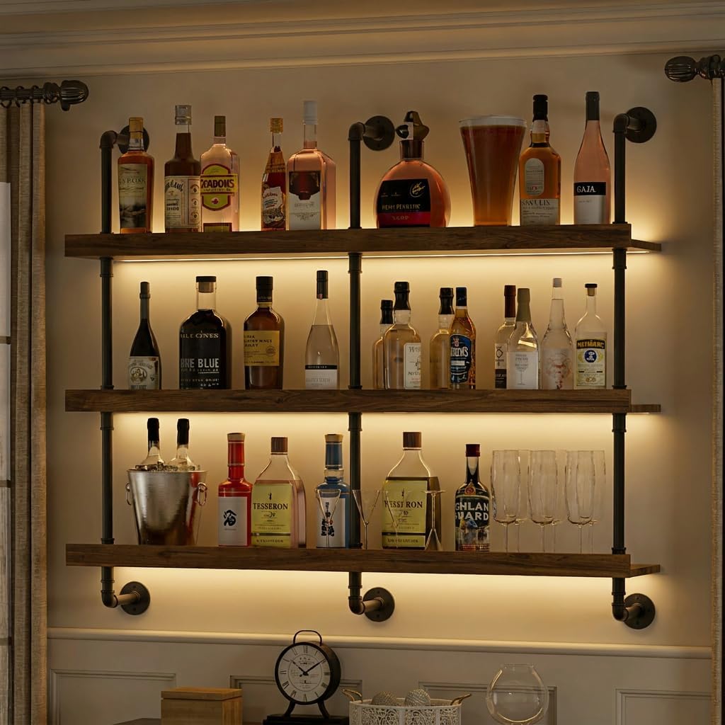 Étagère à vin murale avec écla - Home Bar Stand avis et prix