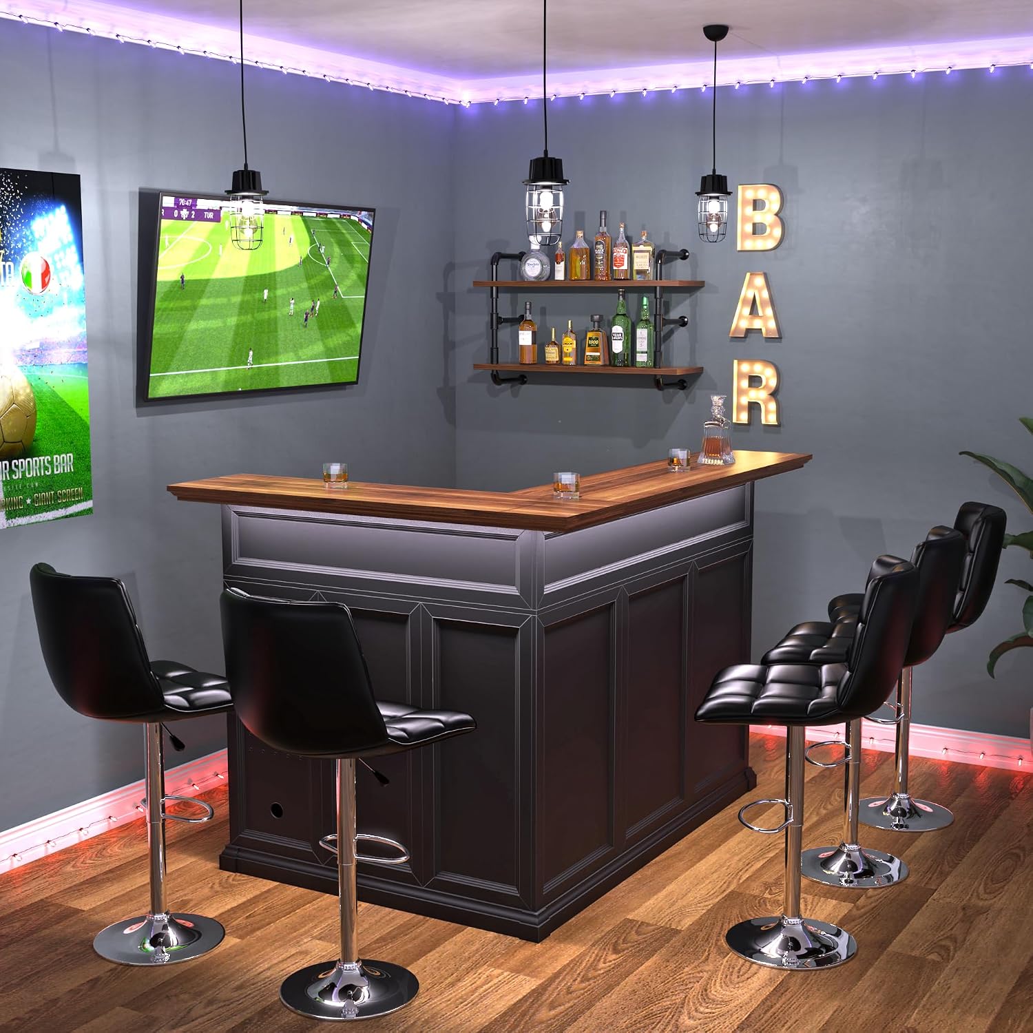 Meuble bar en L pour la maison - Home Bar And Cabinet avis et prix